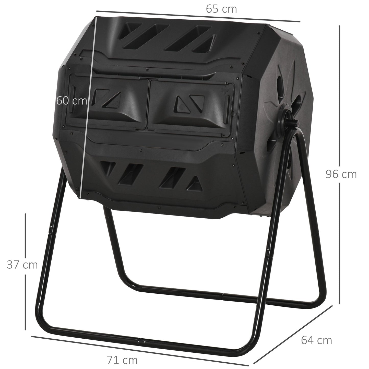 Dual Chamber Compost Bin, 160L, Steel & Plastic