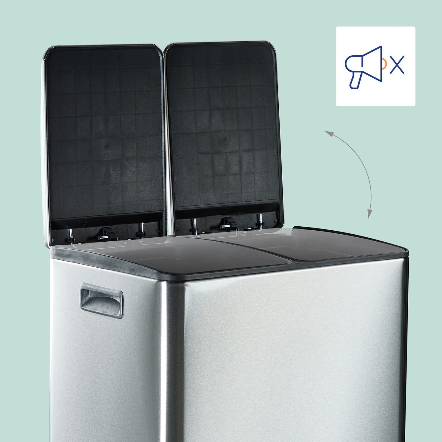 Dual Compartment 30L Kitchen Waste Bin with Foot Pedal
