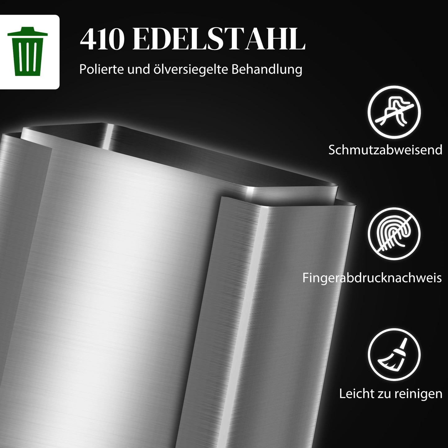 Dual Compartment 60L Stainless Steel Kitchen Bin