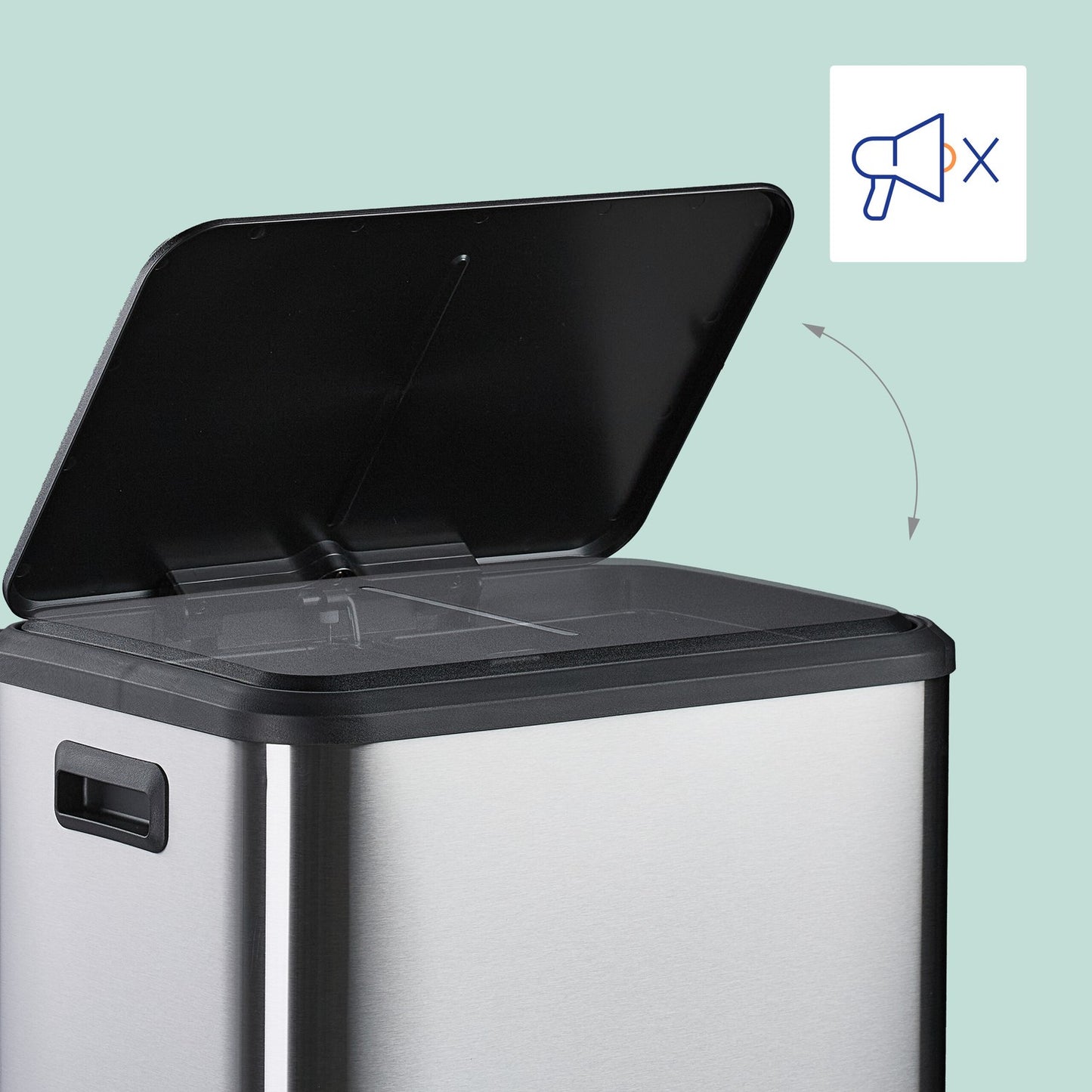 Dual Compartment Kitchen Bin, 15L Waste Separator