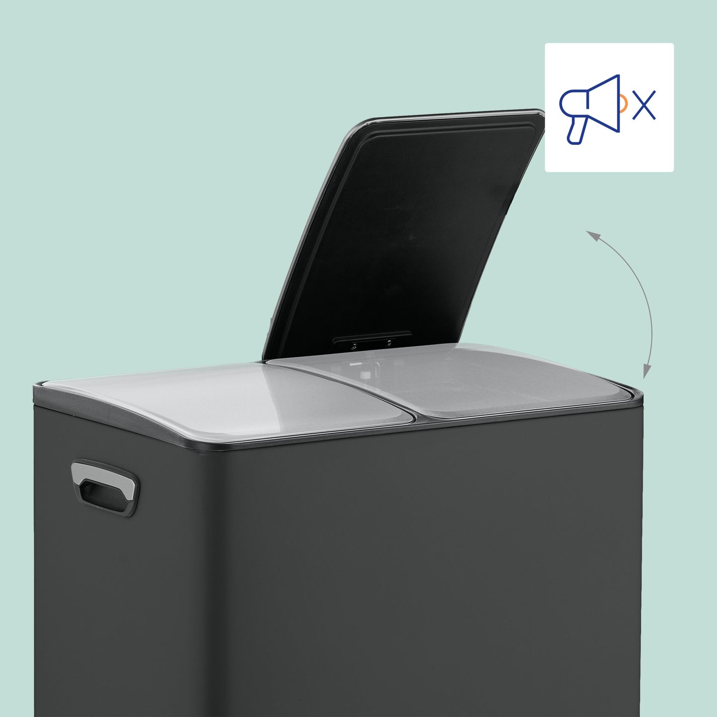 Dual Compartment Pedal Bin, 2x 30L Capacity
