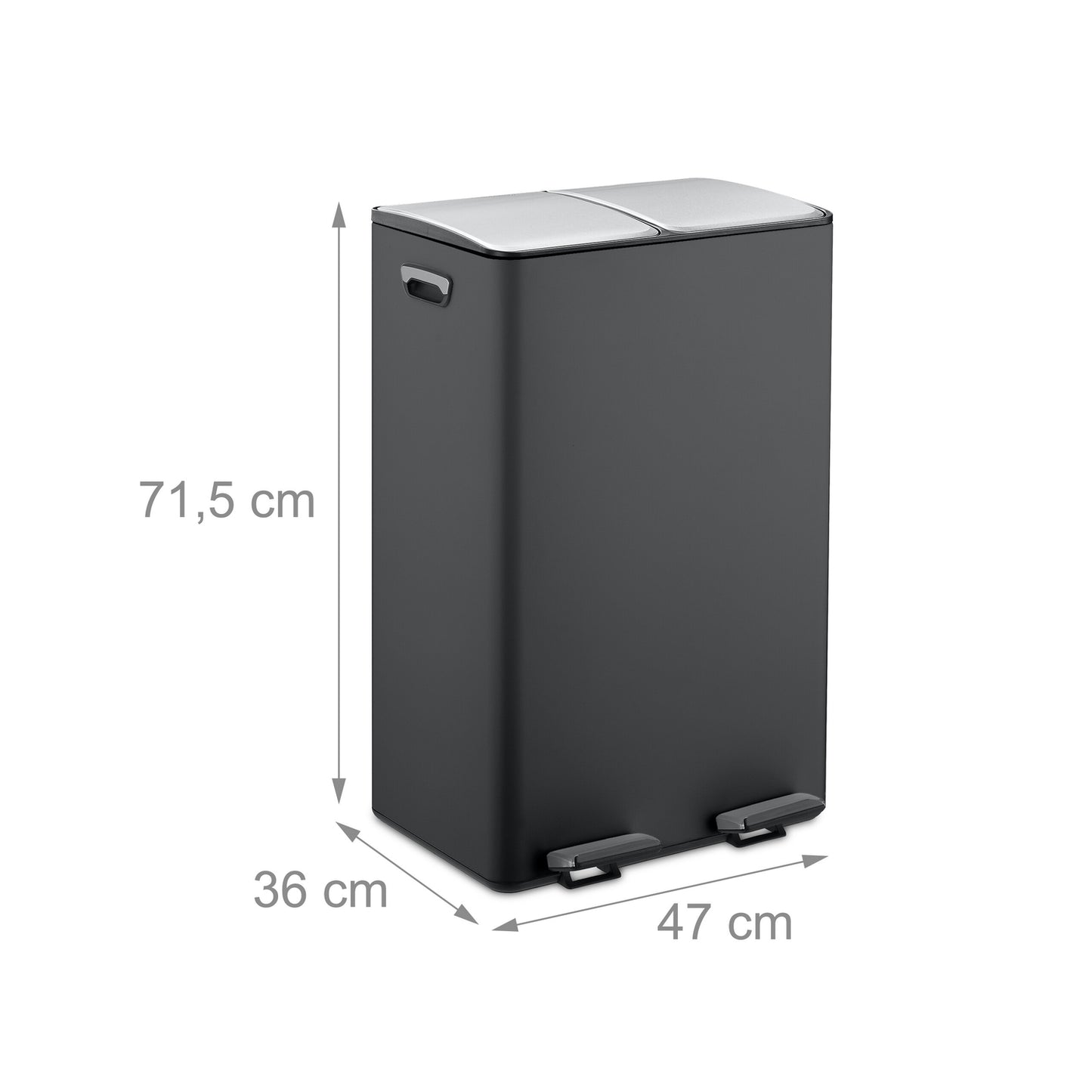 Dual Compartment Pedal Bin, 2x 30L Capacity