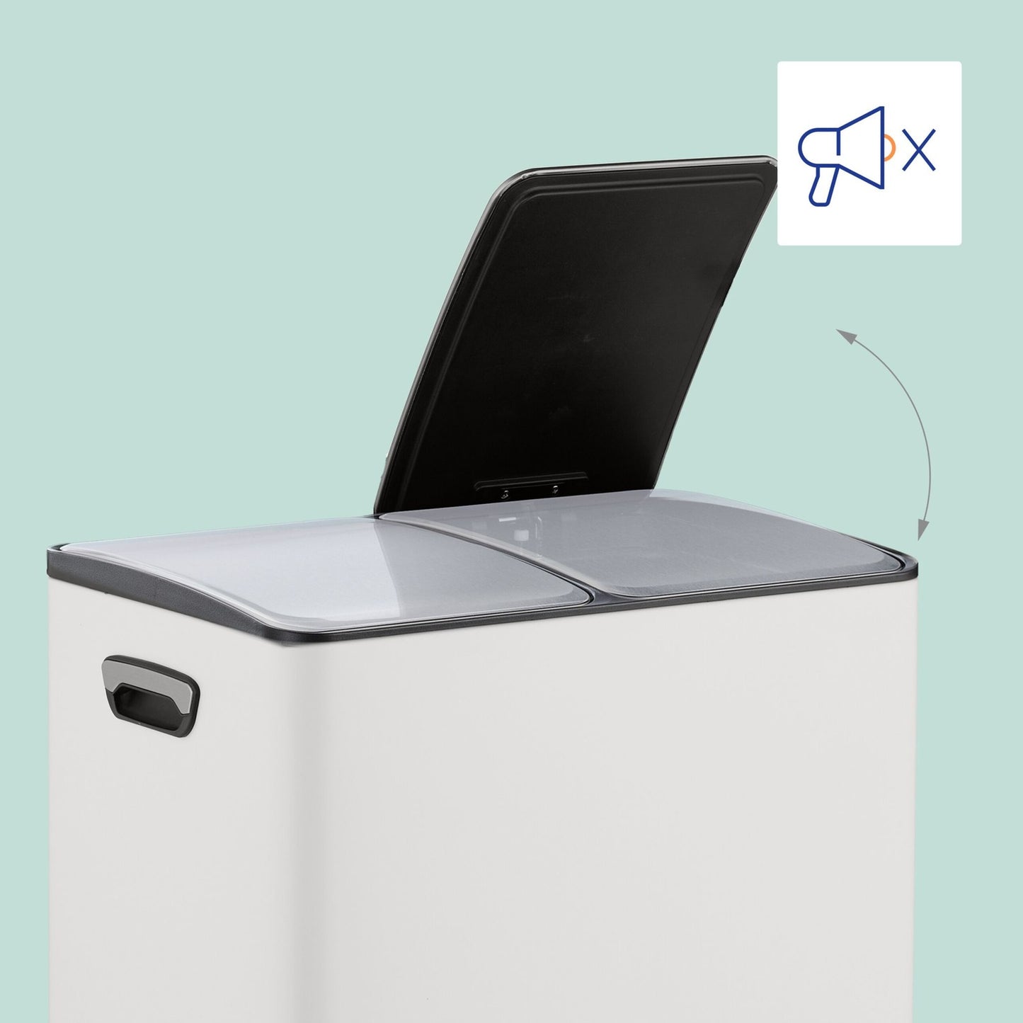 Dual Compartment Pedal Bin, 2x 30L Capacity