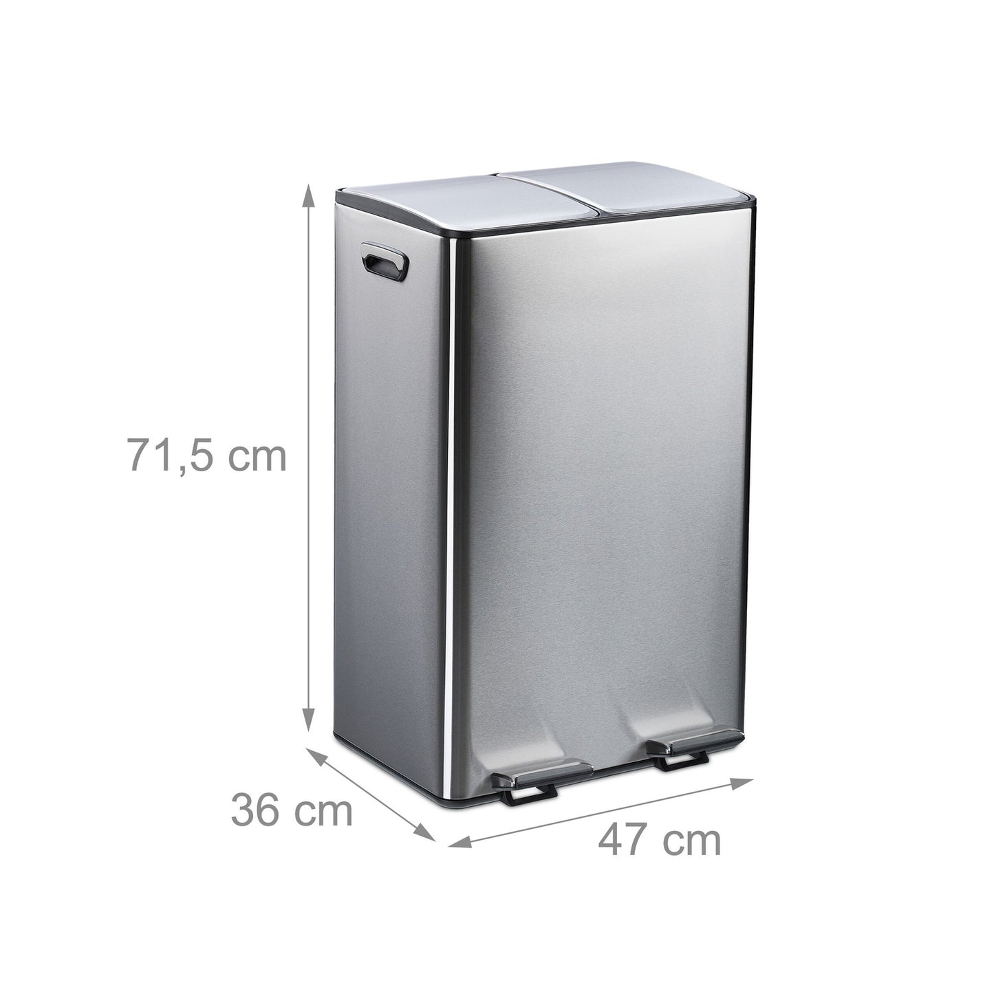 Dual Compartment Pedal Bin, 2x30L Capacity