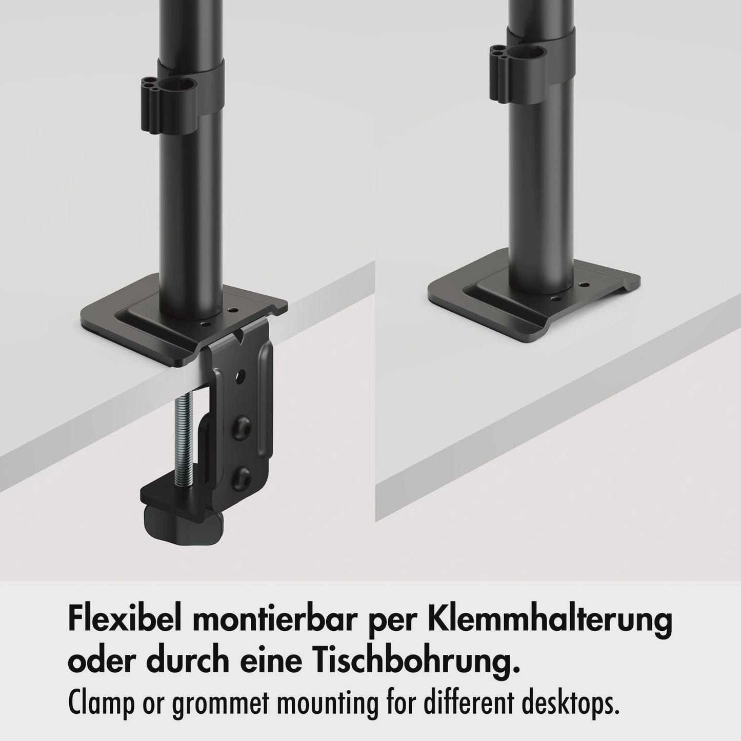Dual Monitor Mount 17-32" Adjustable Arms, Black