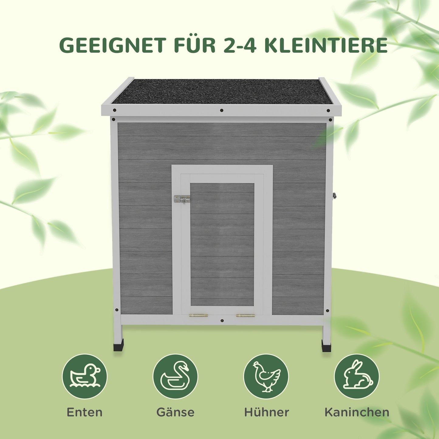 Duck House with Removable Roof and Floor, Fits 2-4 Ducks