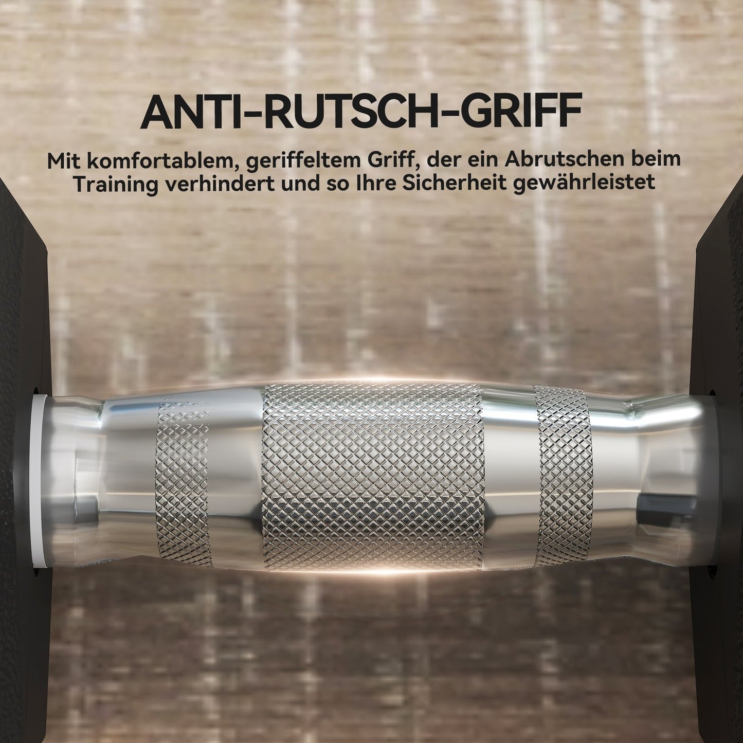 Dumbbell, 35 kg, Anti-Slip Grip, Black/Silver