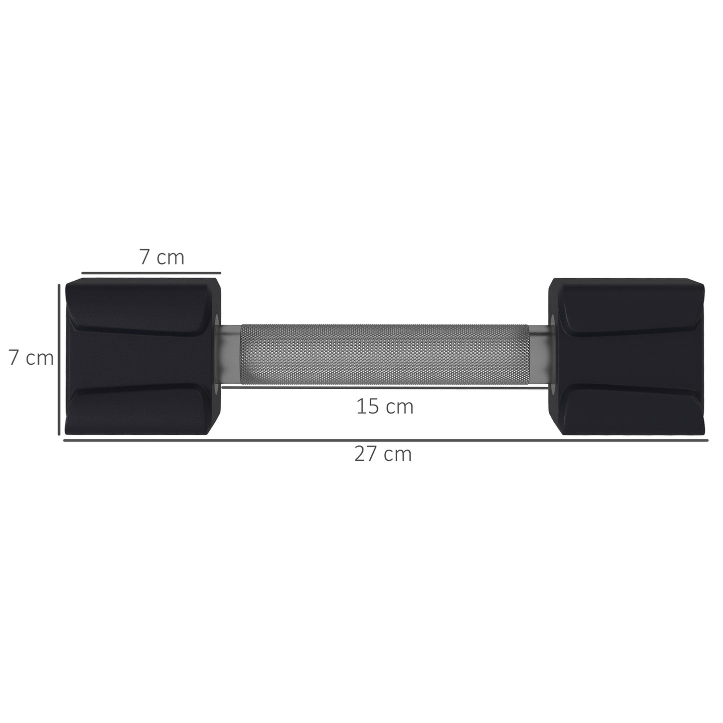 10 Kg Dumbbell Set - Non-slip, metal handle, black