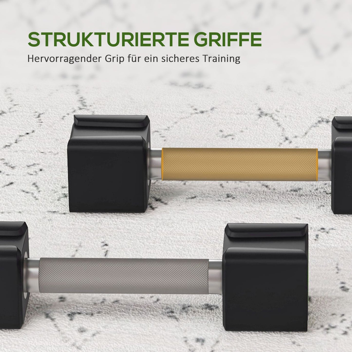 10 Kg Dumbbell Set - Non-slip, metal handle, black