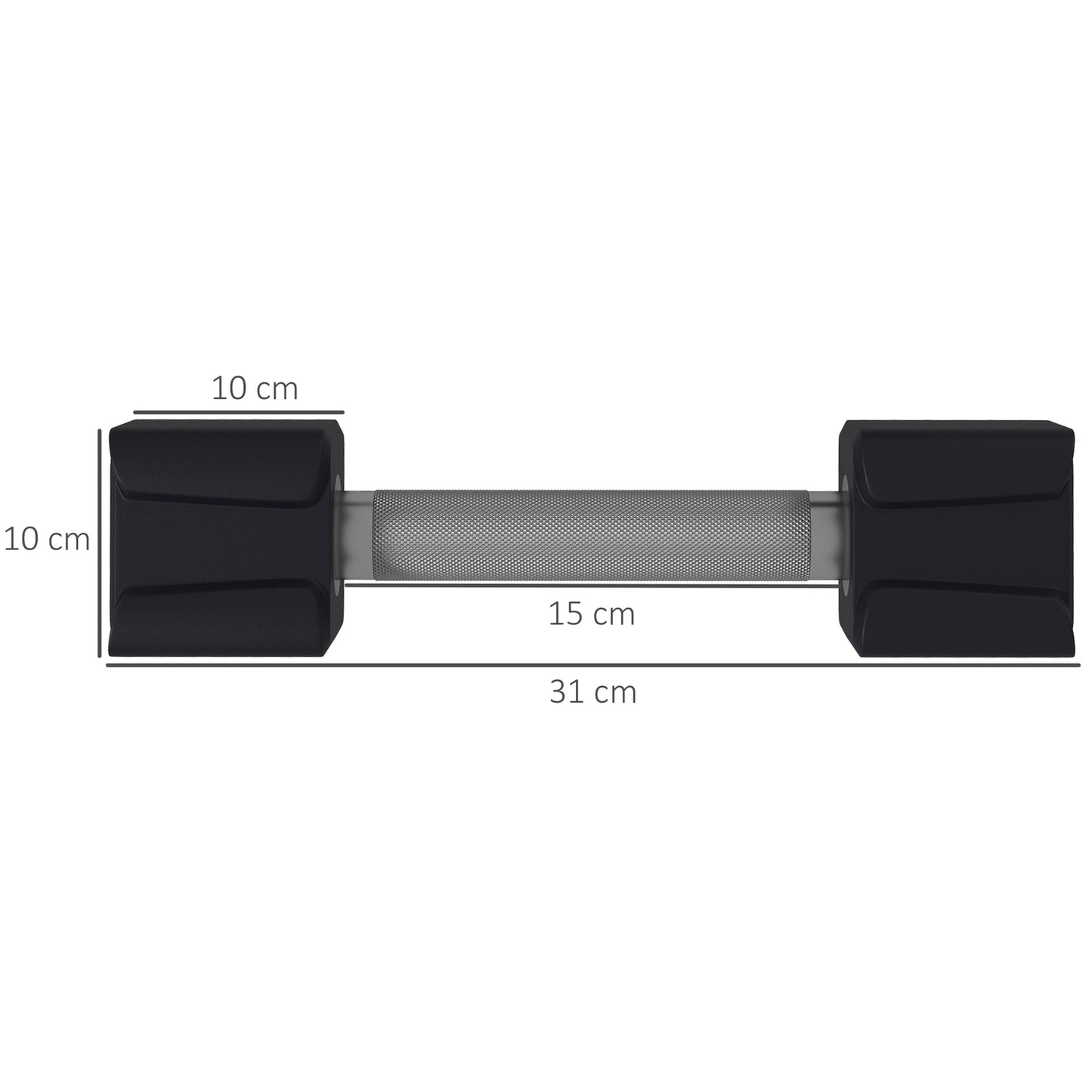Dumbbell set 20 kg - Non-slip metal handles, black