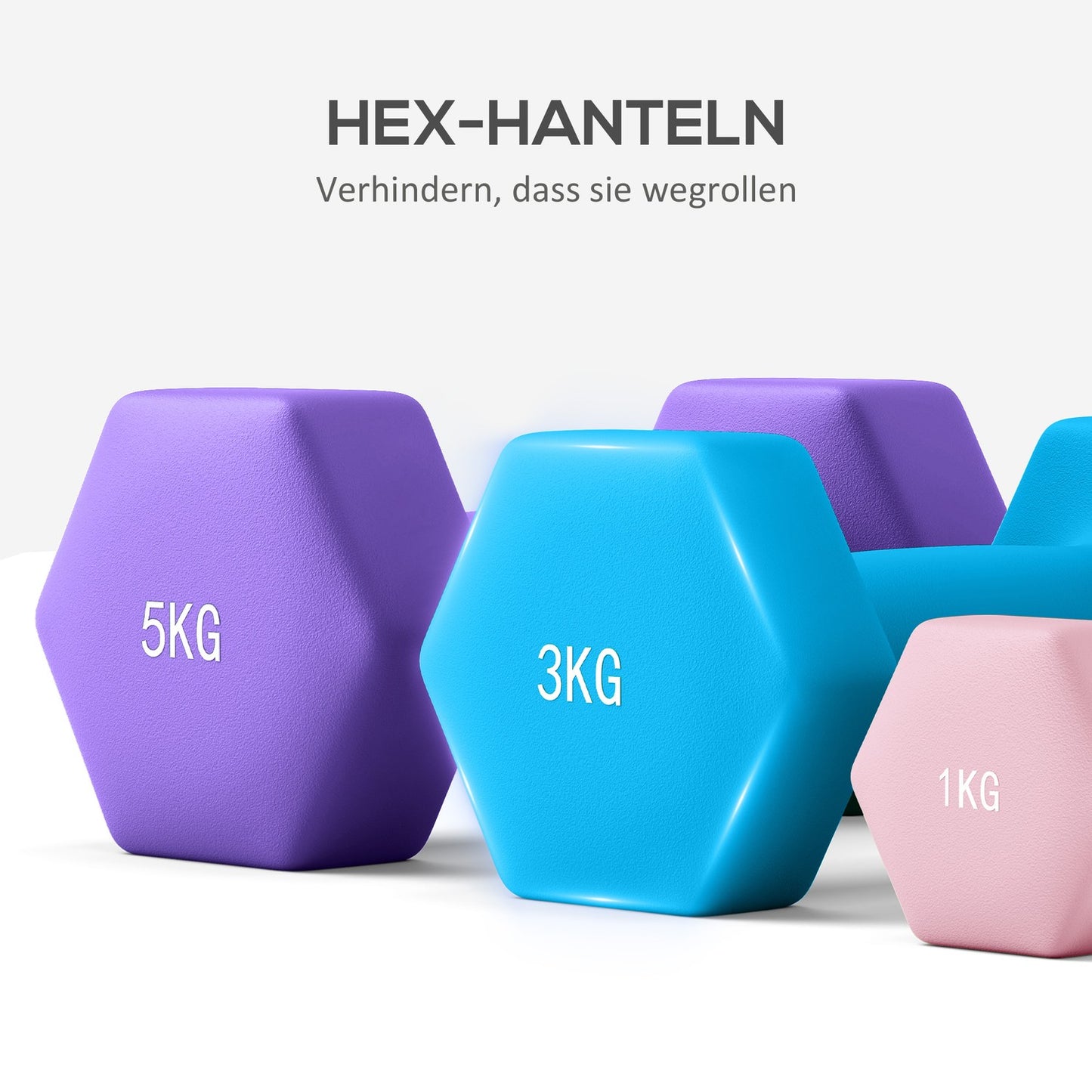 Dumbbell Set with Rack – 6 Weights: 2x1kg, 2x3kg, 2x5kg