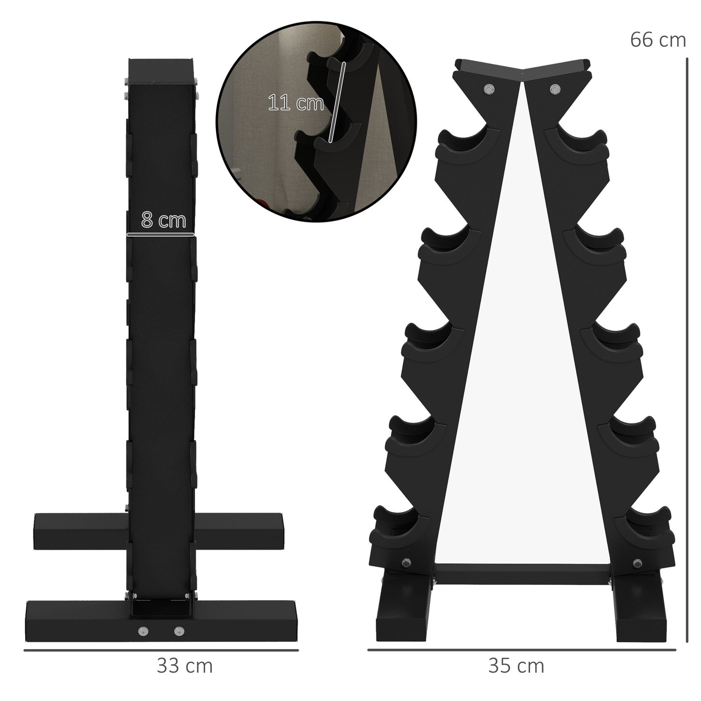 Dumbbell rack - 5 levels hold 10 dumbbells up to 100 kg
