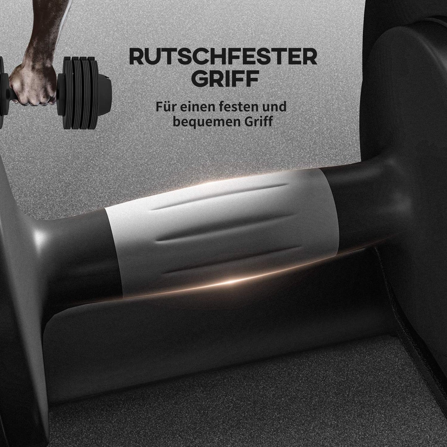Adjustable dumbbells with non-slip handles, range 3.5-10 kg