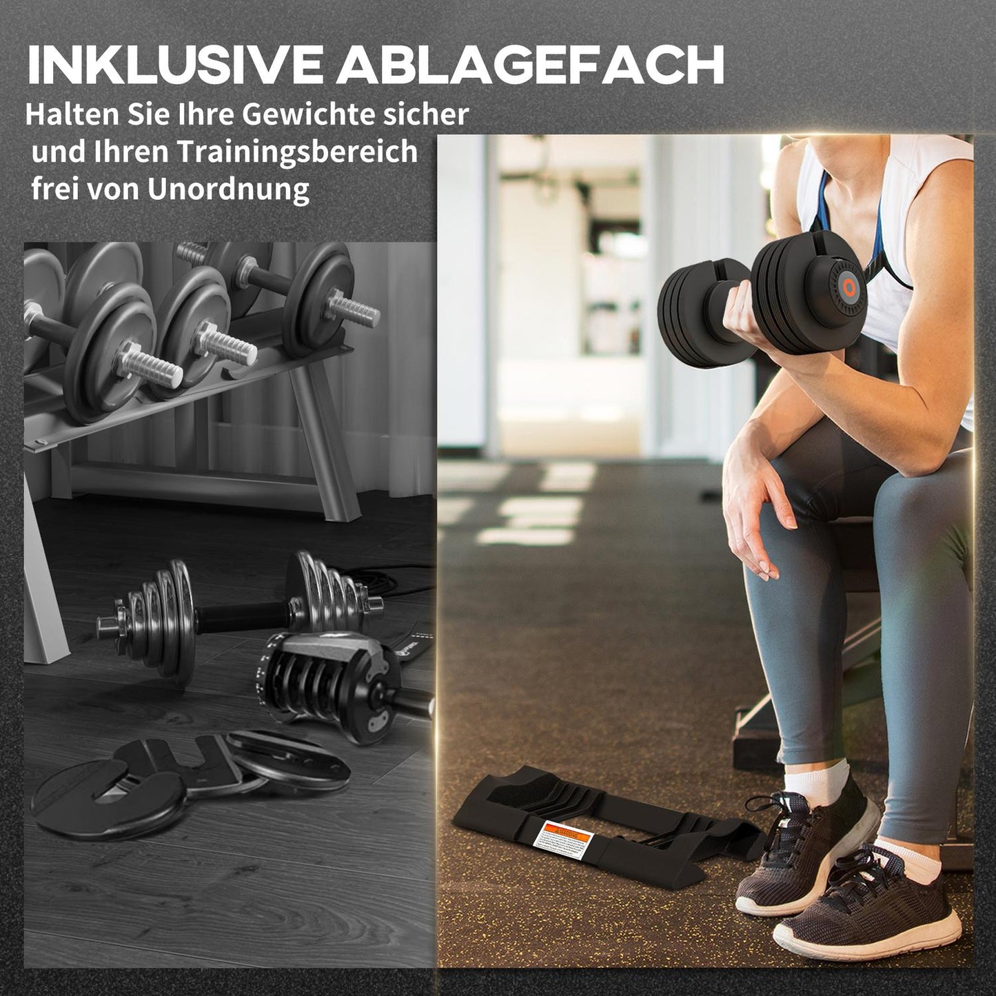 Adjustable dumbbells with non-slip handles, range 3.5-10 kg