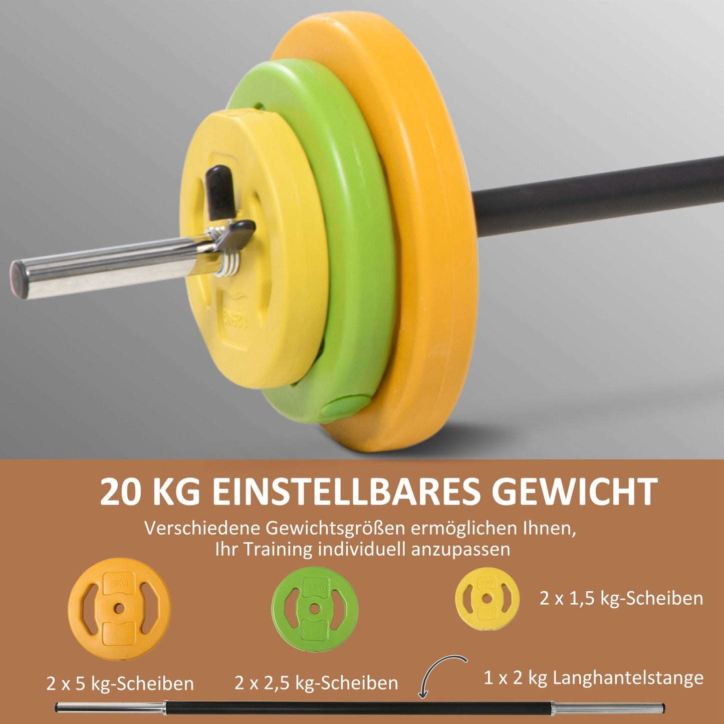 20kg Cast Iron Dumbbell Set, Non-Slip Handle
