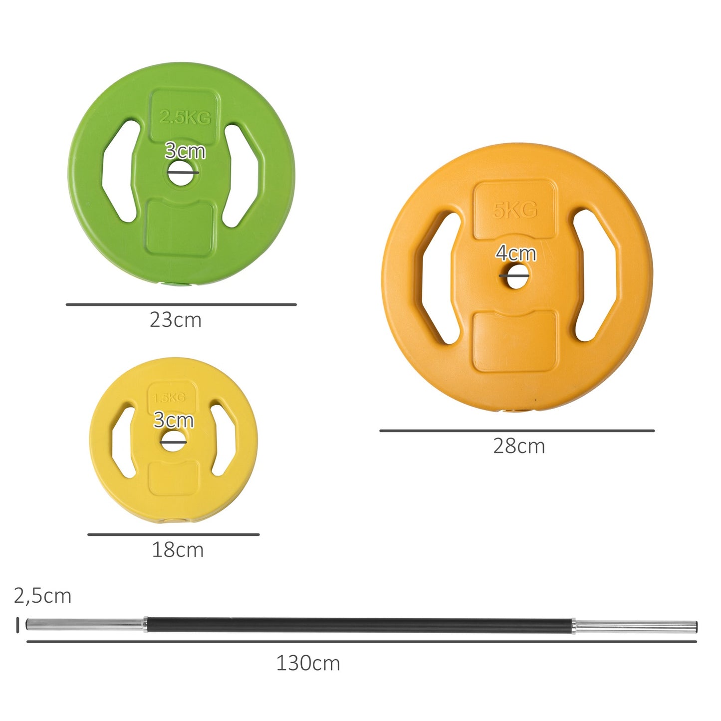 20kg Cast Iron Dumbbell Set, Non-Slip Handle