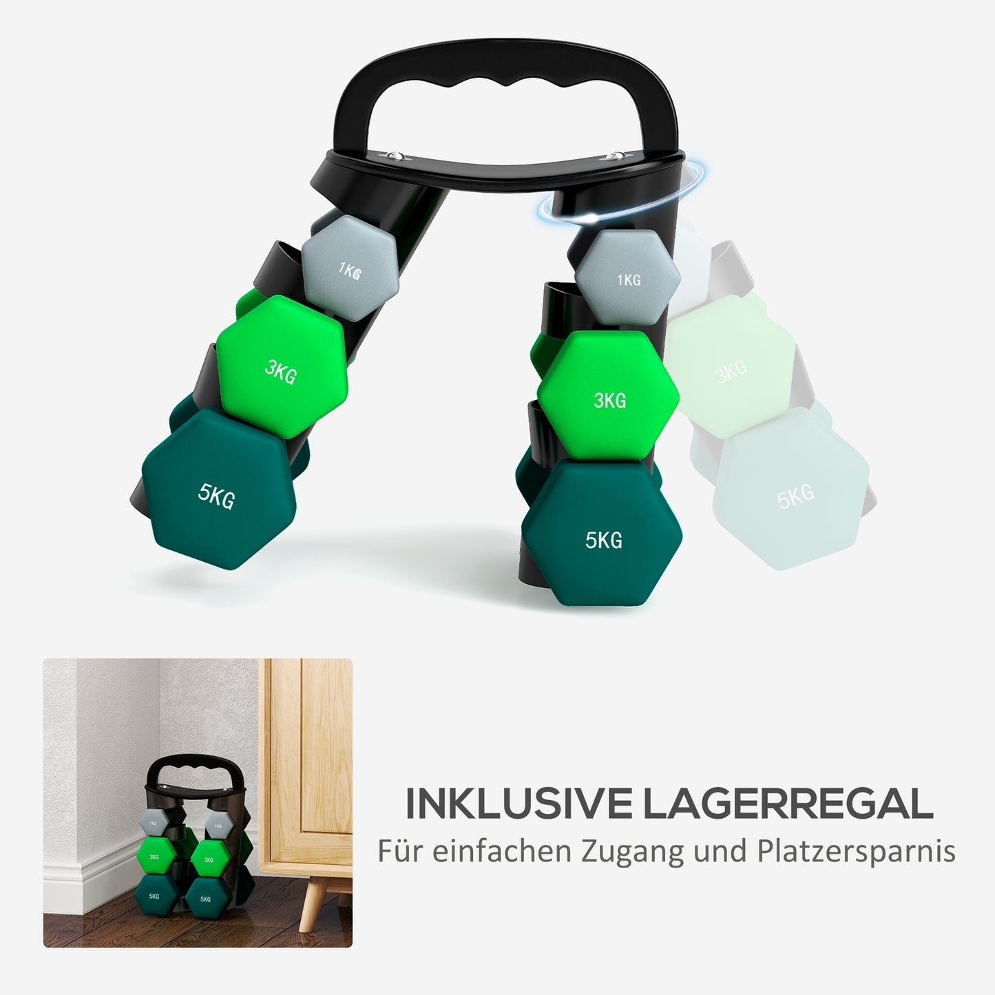 Adjustable dumbbell set with stand - Home Gym Fitness