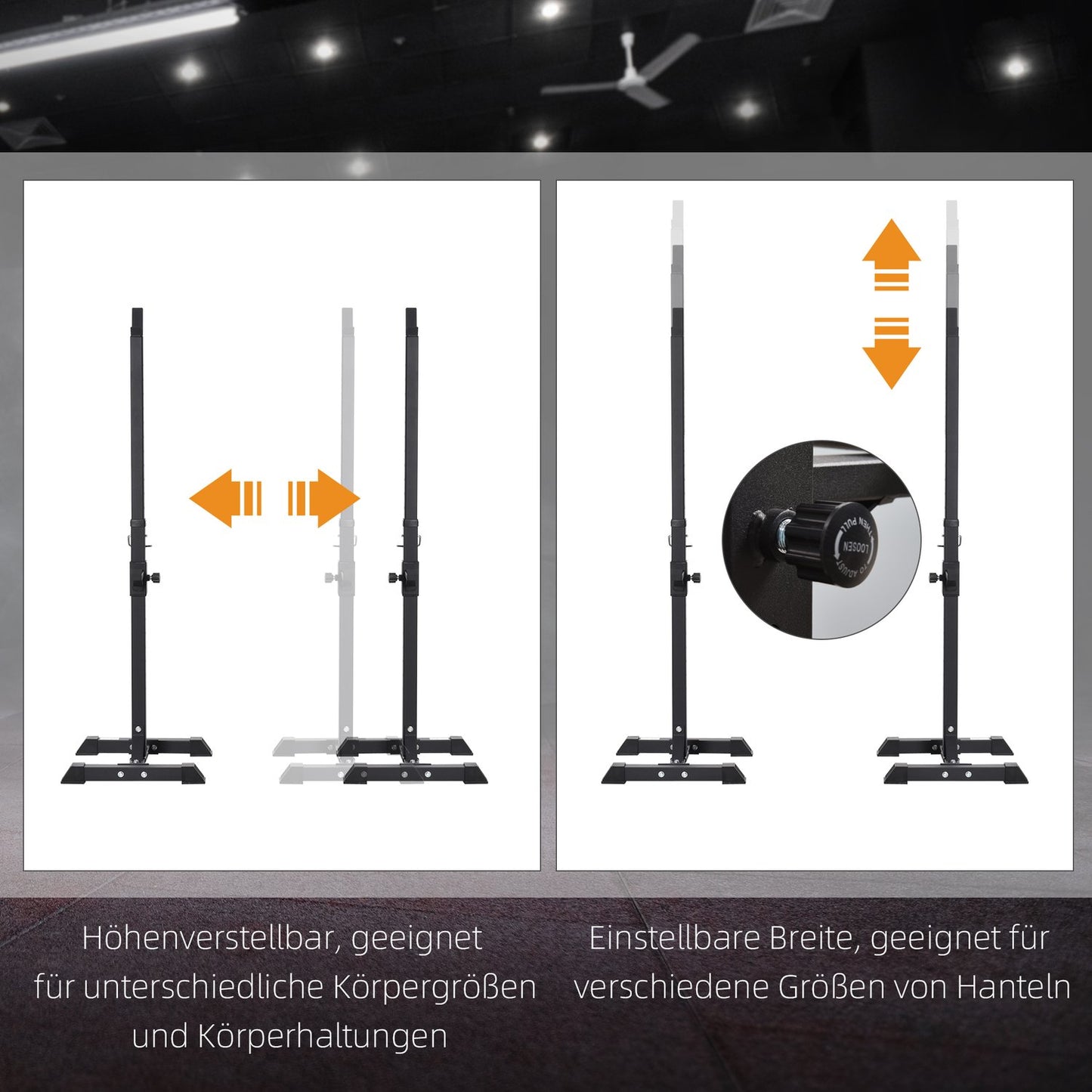 Height-adjustable steel dumbbell rack, 150 kg capacity