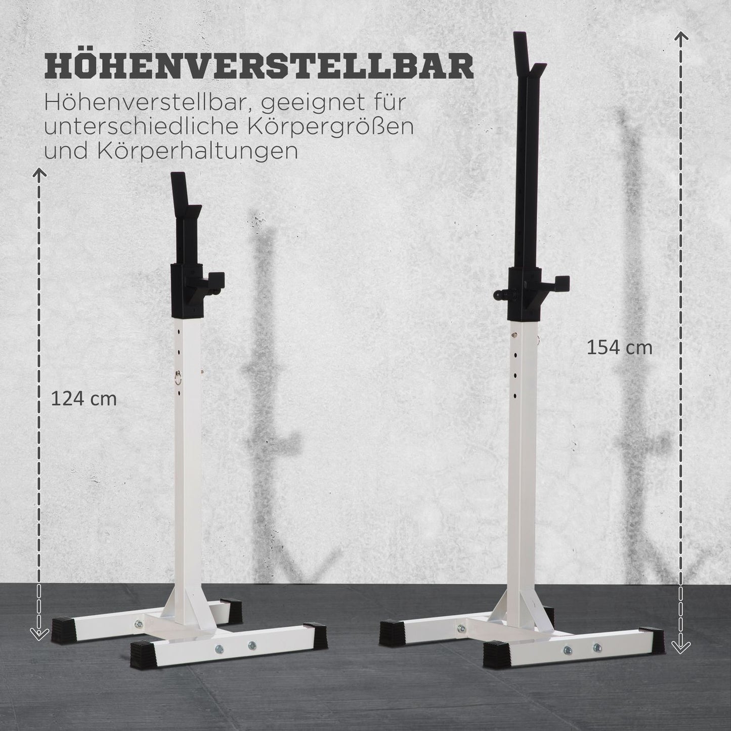 Adjustable dumbbell and barbell rack, 105-160 cm, 150 kg Capacity