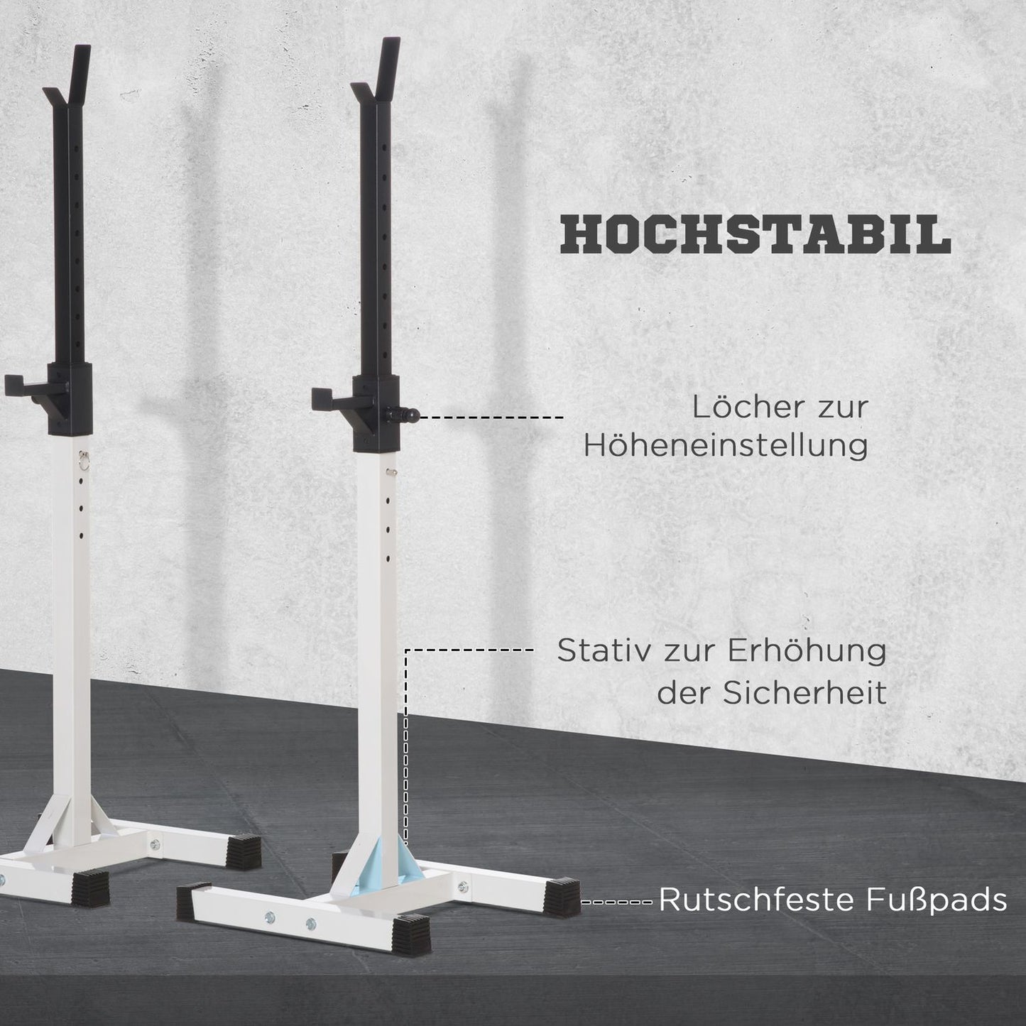 Adjustable dumbbell and barbell rack, 105-160 cm, 150 kg Capacity