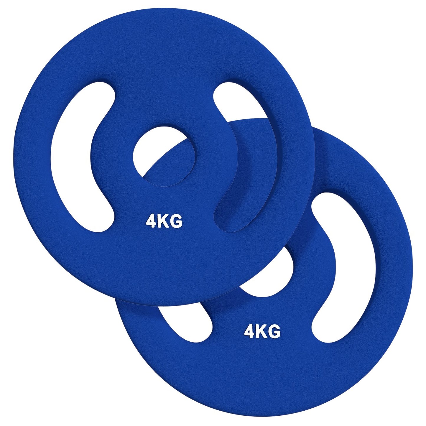 Dumbbell weight set, 2 x 4 kg, blue, fits 30 mm bar