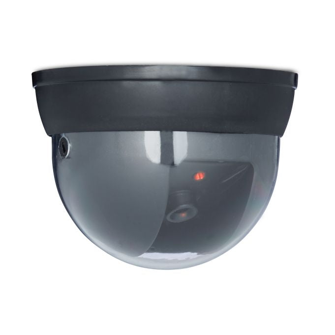 <p>Enhance your home security with a dummy camera dome that deters intruders with its realistic design and blinking red LED. This weather-resistant camera is ideal for both indoor and outdoor use.</p>

<ul>
<li>Repel intruders with a convincing surveillan