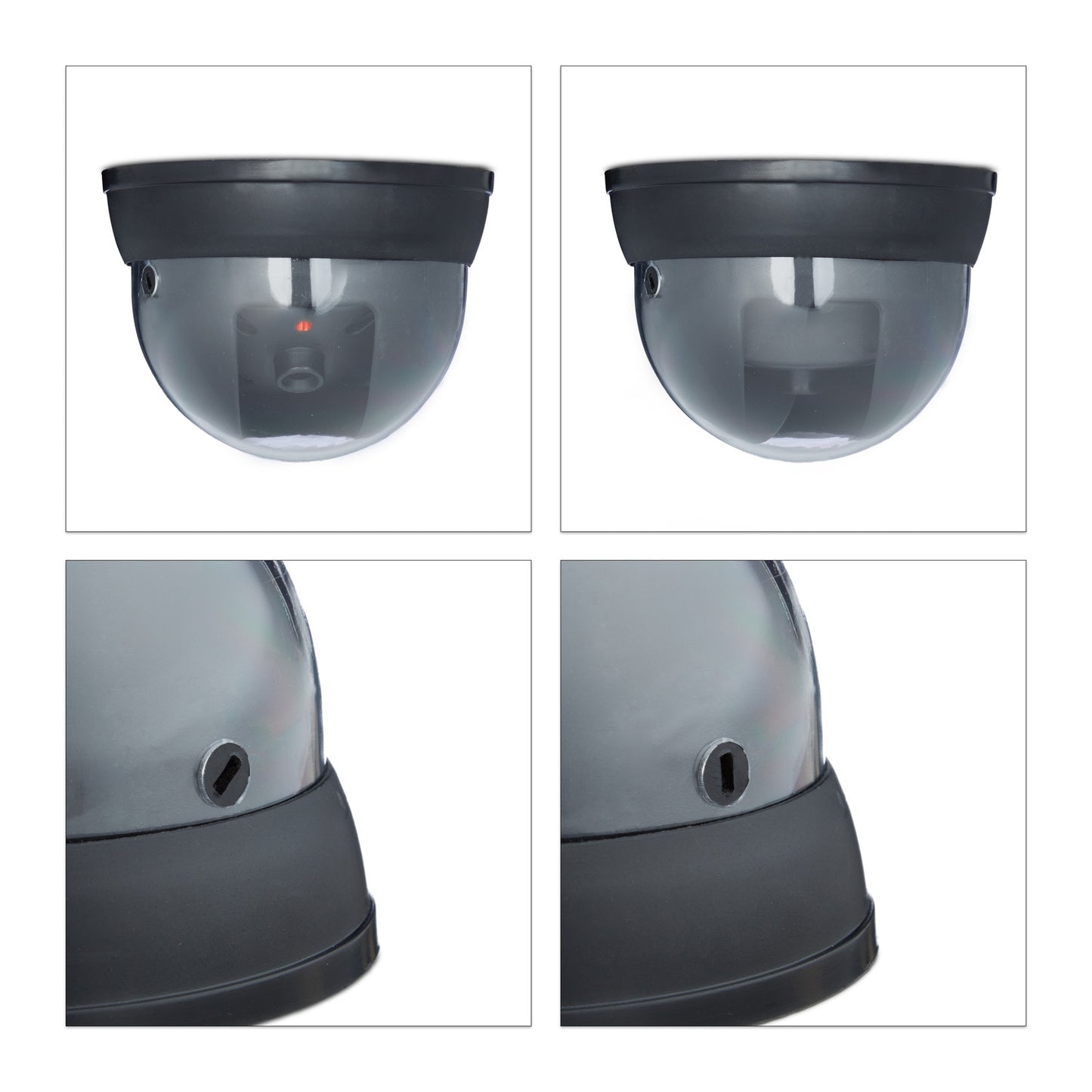 <p>Enhance your home security with a dummy camera dome that deters intruders with its realistic design and blinking red LED. This weather-resistant camera is ideal for both indoor and outdoor use.</p>

<ul>
<li>Repel intruders with a convincing surveillan