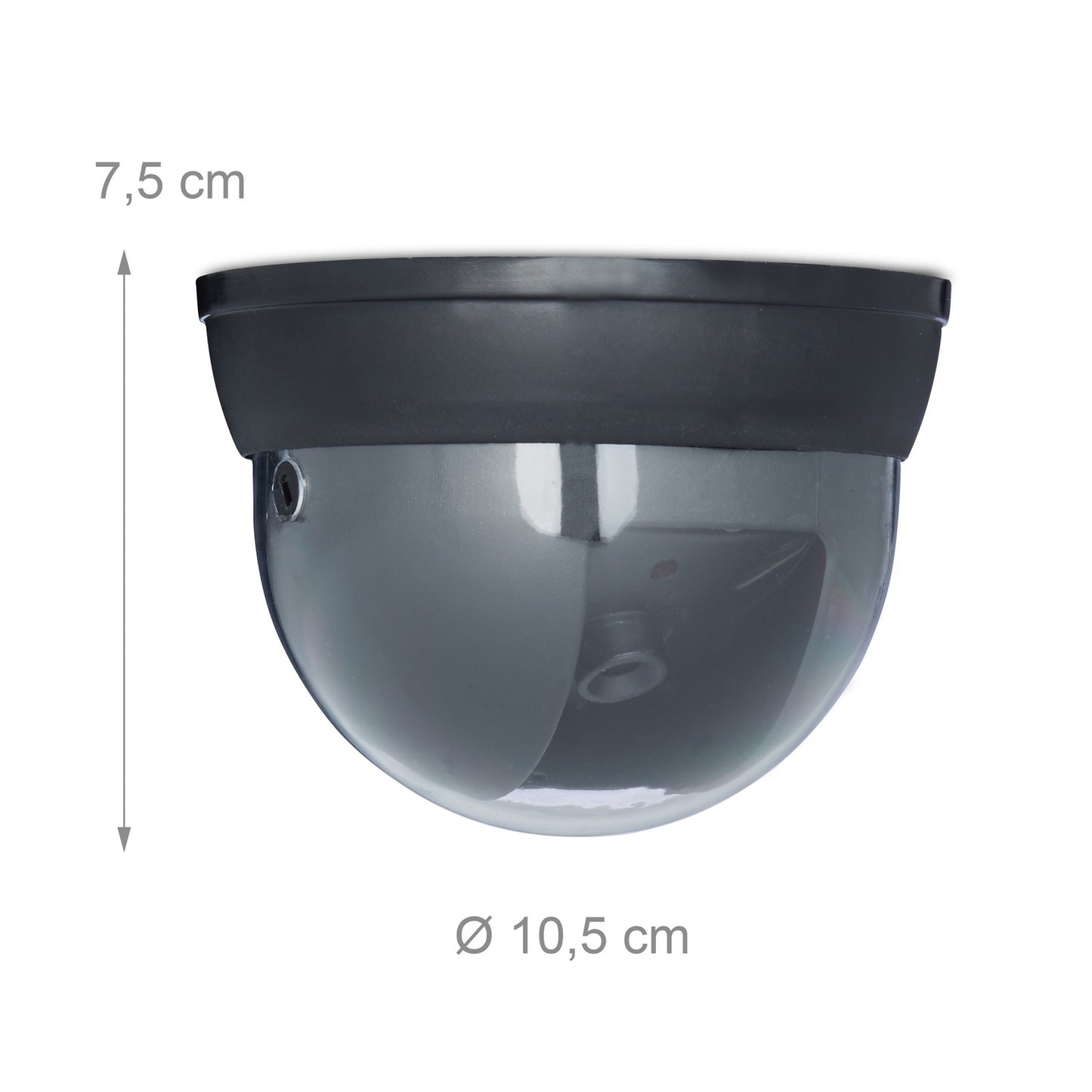 <p>Enhance your home security with a dummy camera dome that deters intruders with its realistic design and blinking red LED. This weather-resistant camera is ideal for both indoor and outdoor use.</p>

<ul>
<li>Repel intruders with a convincing surveillan