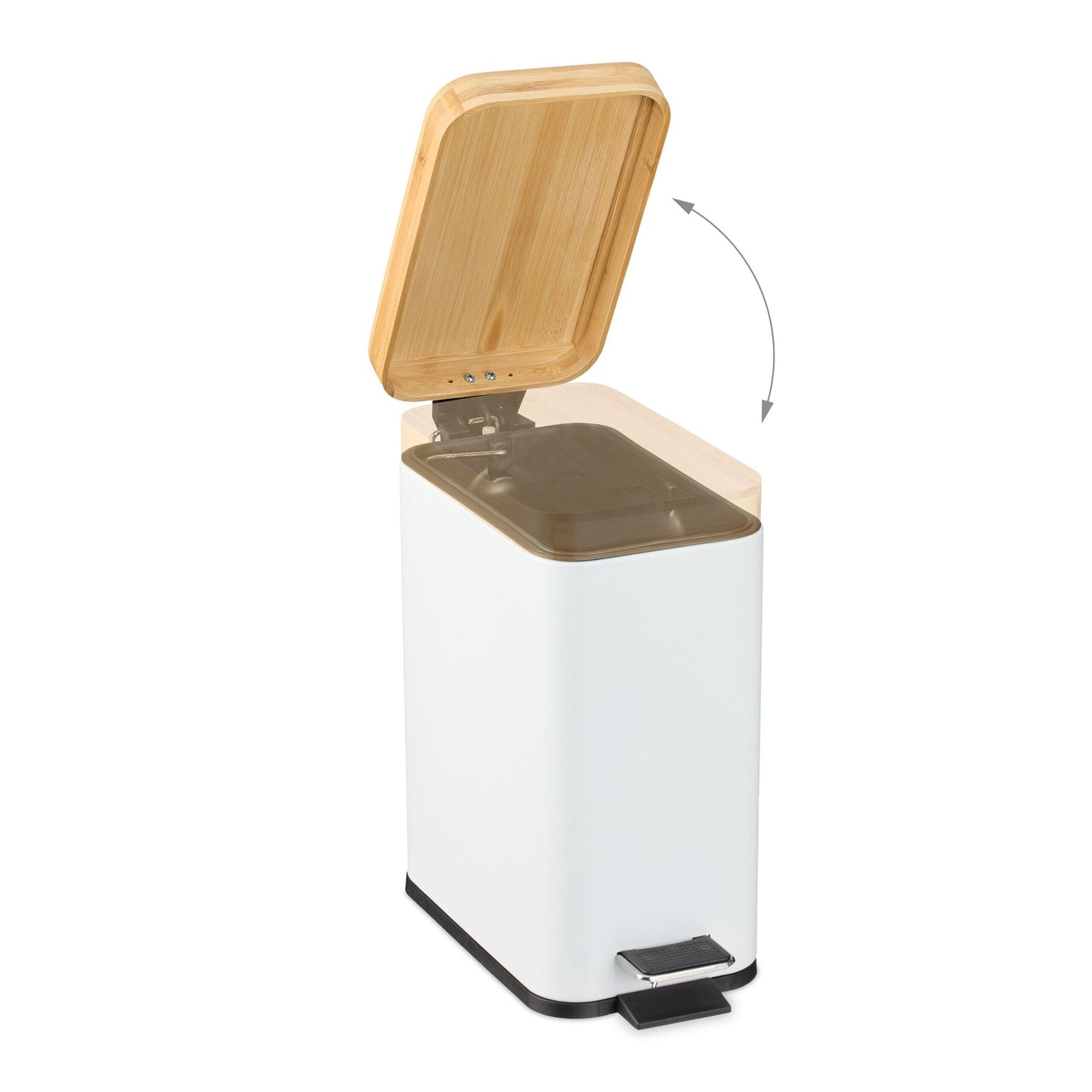 Dustbin for bathroom 5 liters with bamboo lid