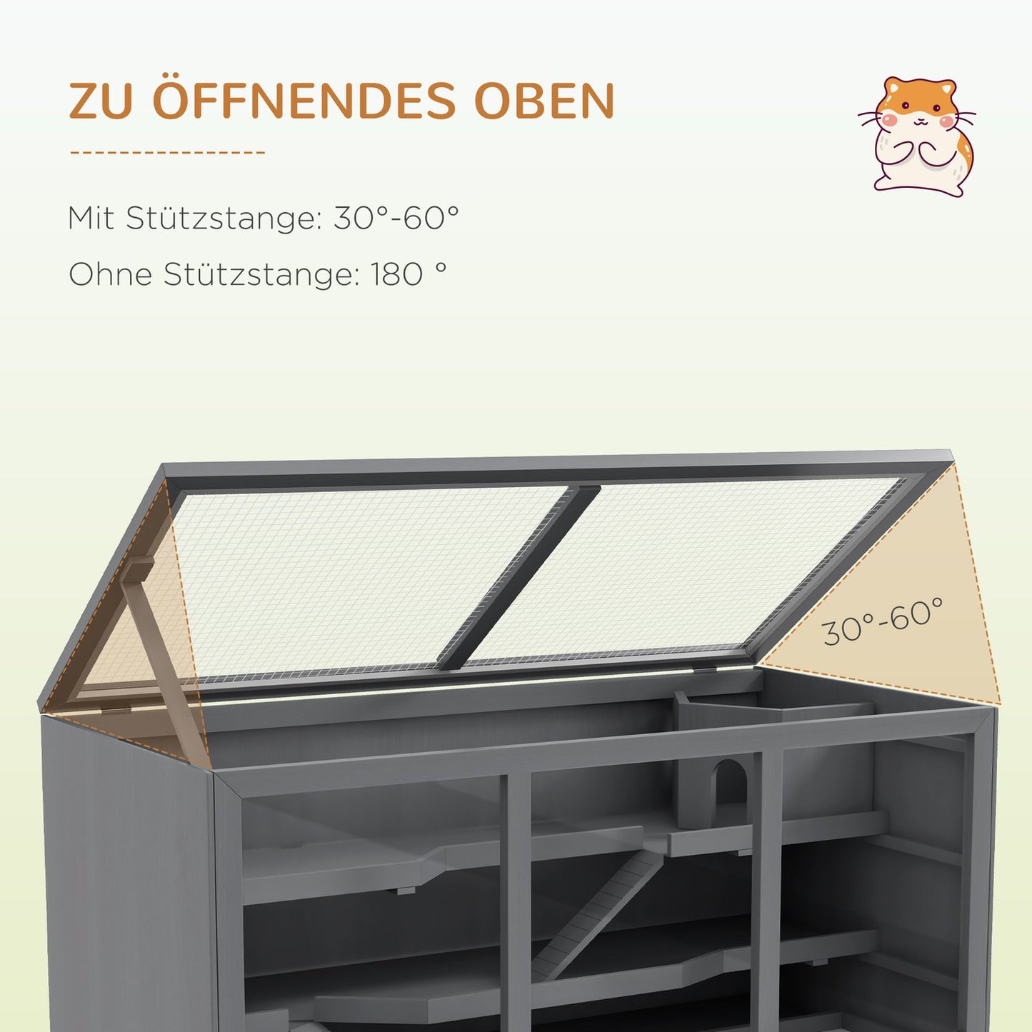Dwarf hamster cage with stairs, 3-story wooden villa