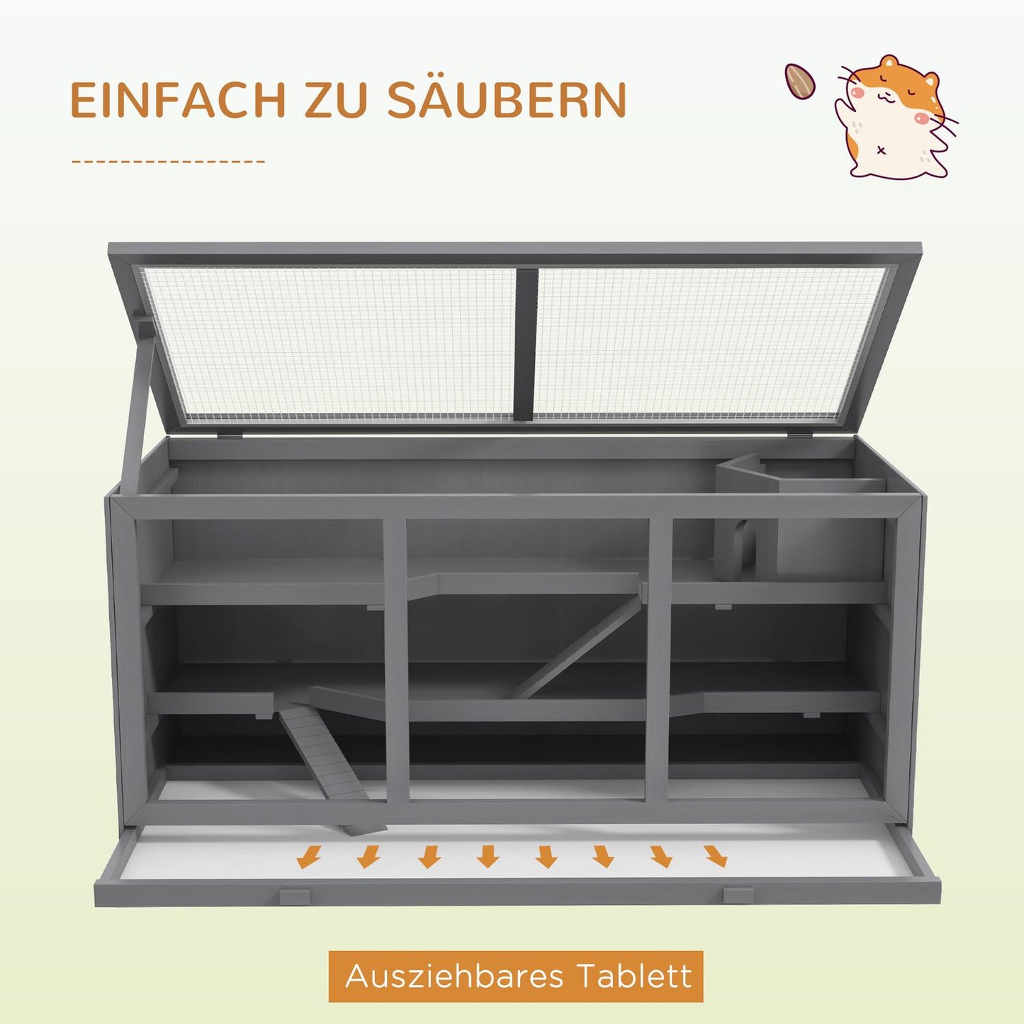 Dwarf hamster cage with stairs, 3-story wooden villa