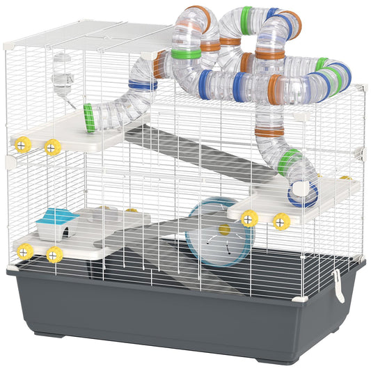 Dwarf Hamster Cage, 4 Levels, Tunnel System, 78x45x73 cm
