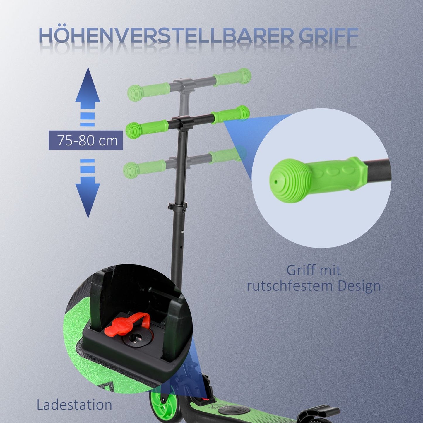 E-Scooter Electric Scooter 120W Motor 6 km Range max. 8 km/h Electric Scooter from 6 years Green+White