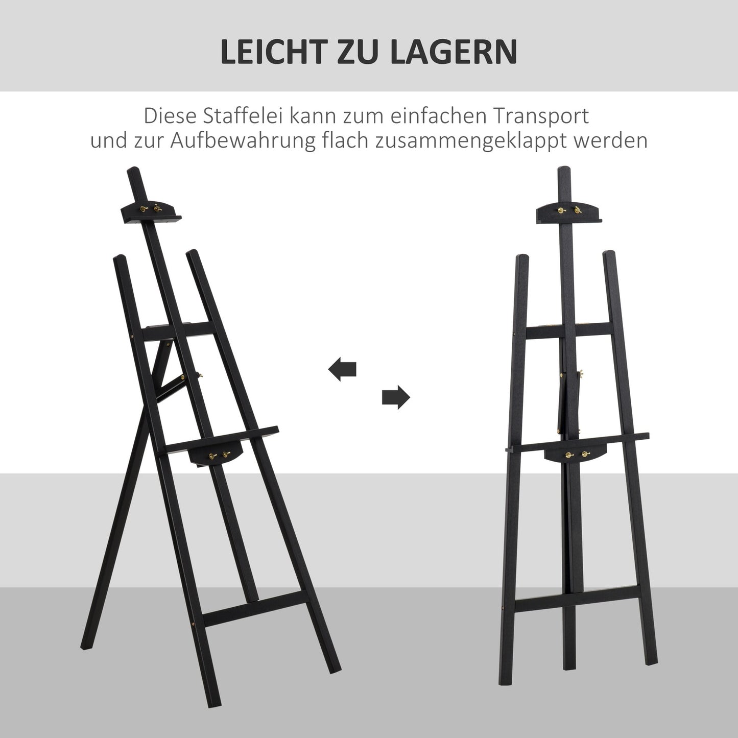 Adjustable pine easel for art painting, 90° foldable