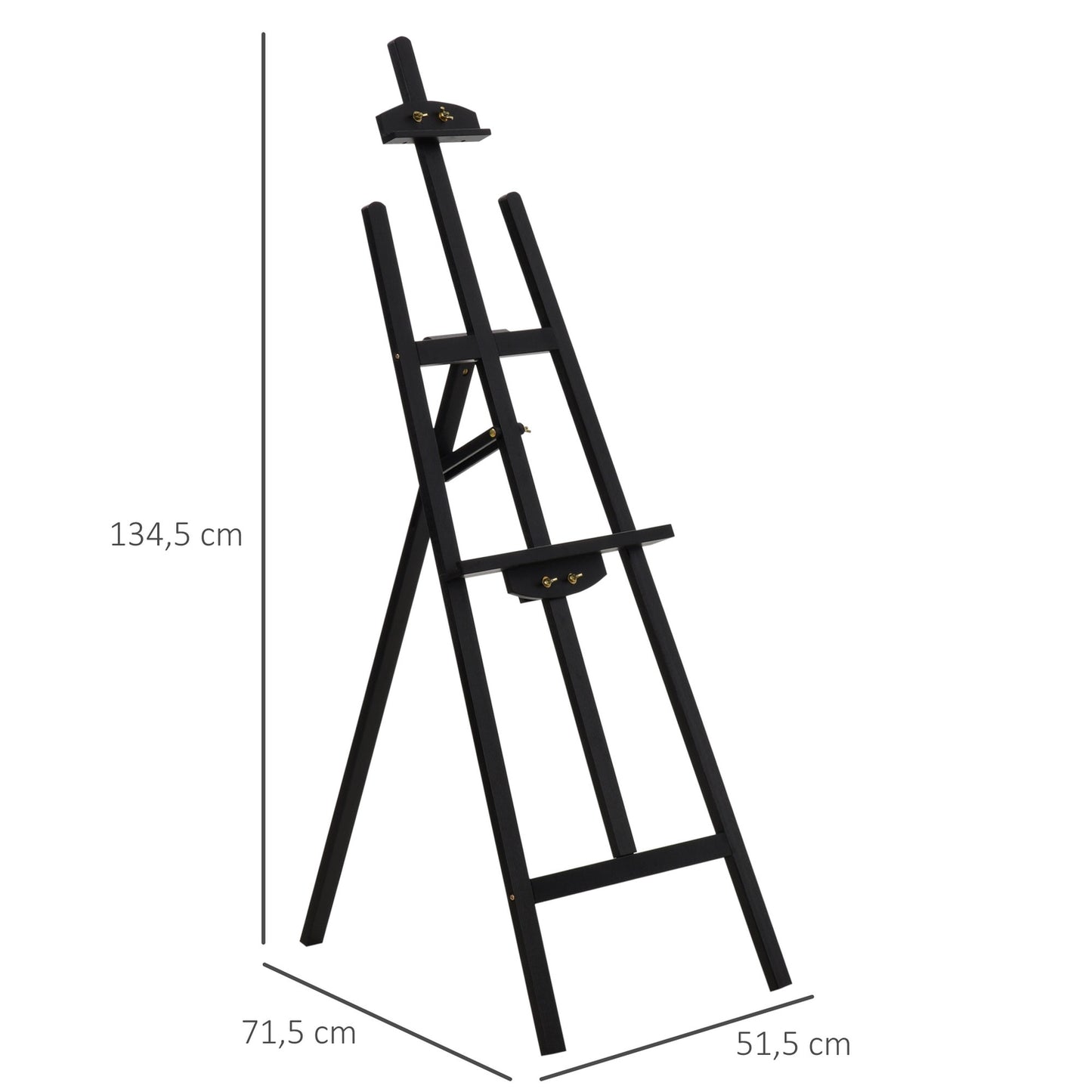 Adjustable pine easel for art painting, 90° foldable