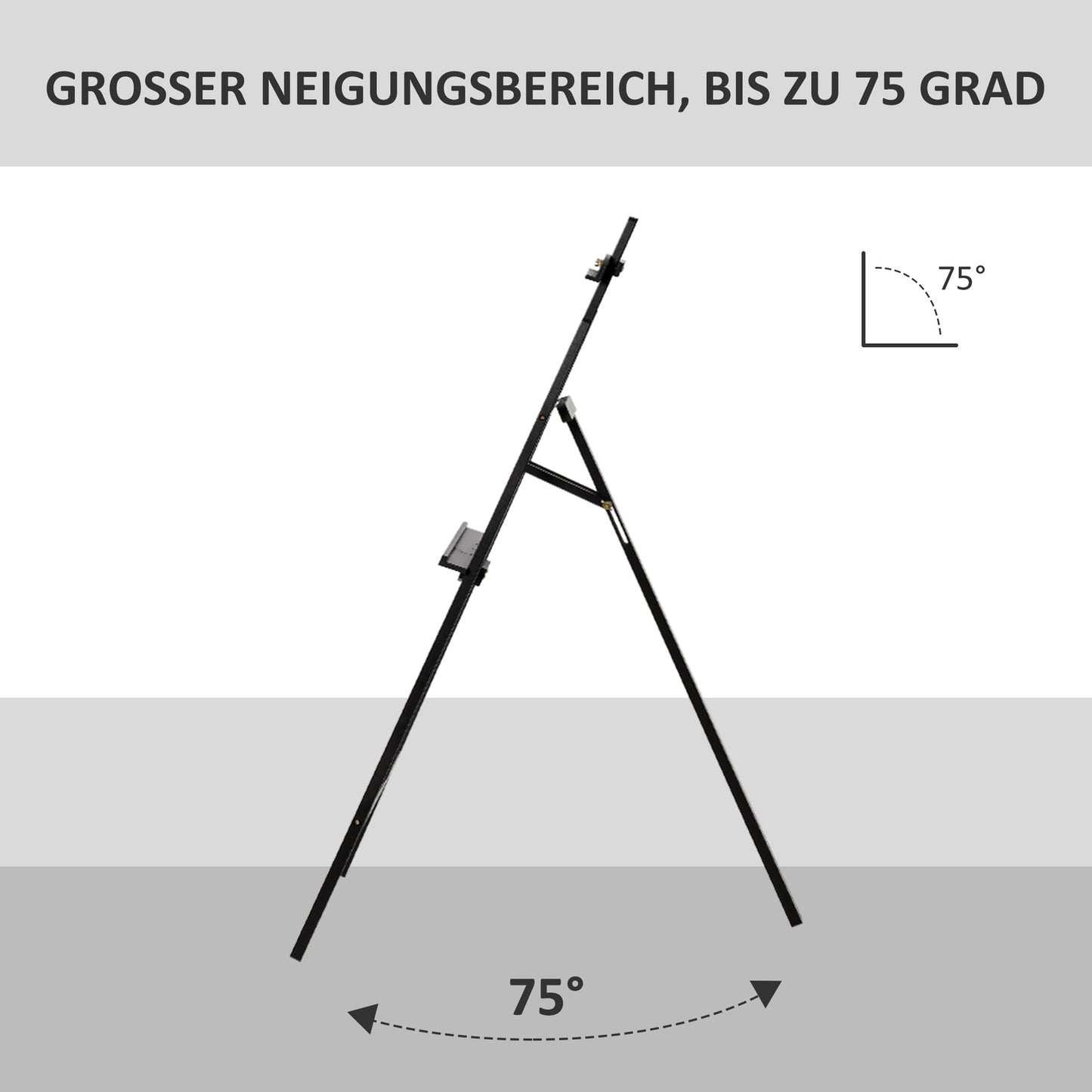 Adjustable pine easel for art painting, 90° foldable