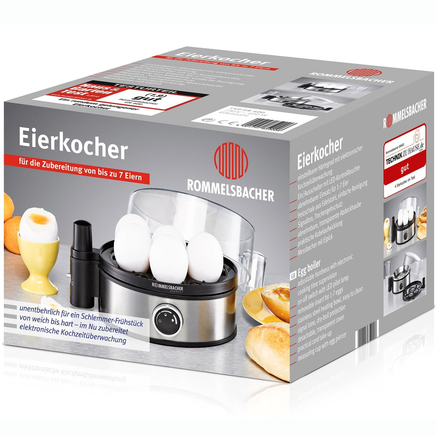 Egg cooker 7 eggs ER 400 Electronic with Stainless steel heating bowl