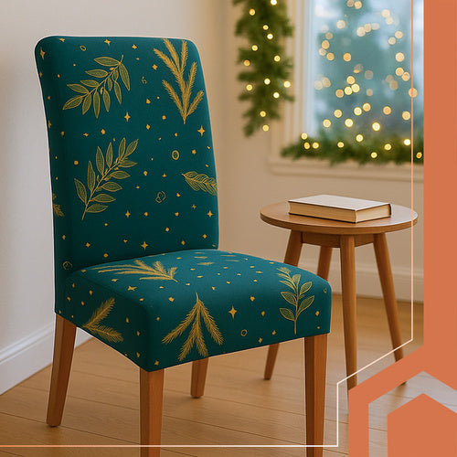 Elastic Christmas Chair Covers, Green, Set of 6