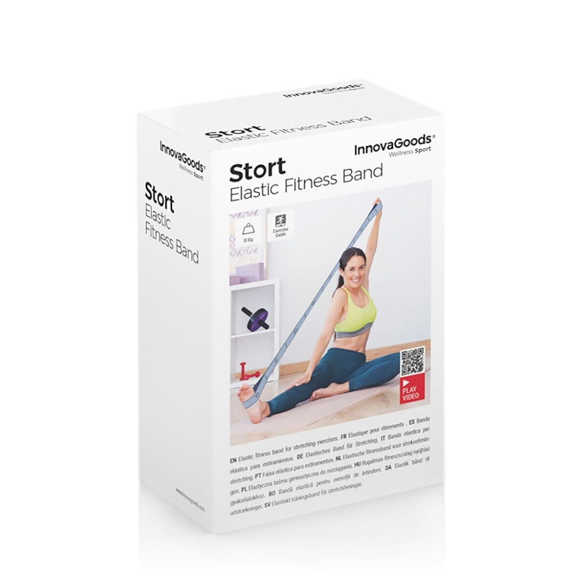 Elastic Fitness Band for Stretching with Exercise Guide Stort InnovaGoods