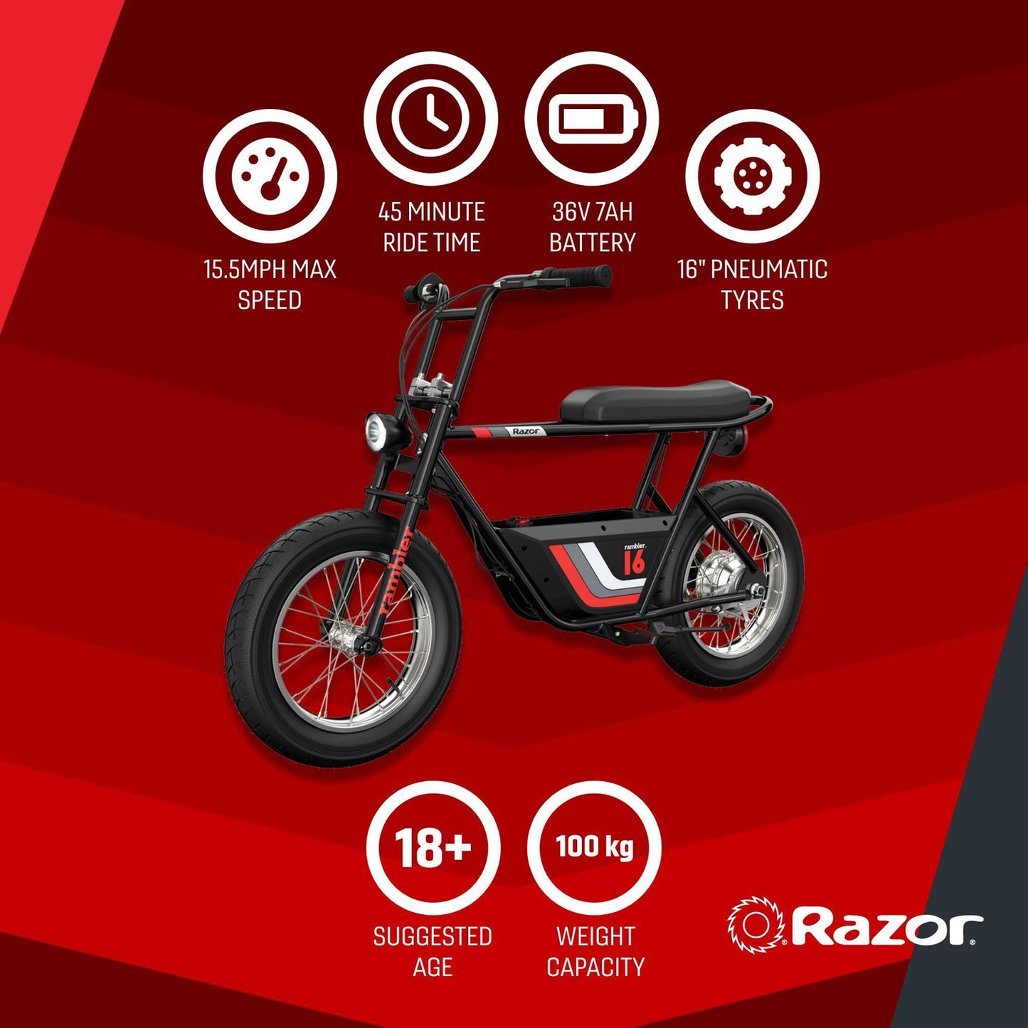 Electric Bike, 350W Motor, 25 km/h, 16"" Tires