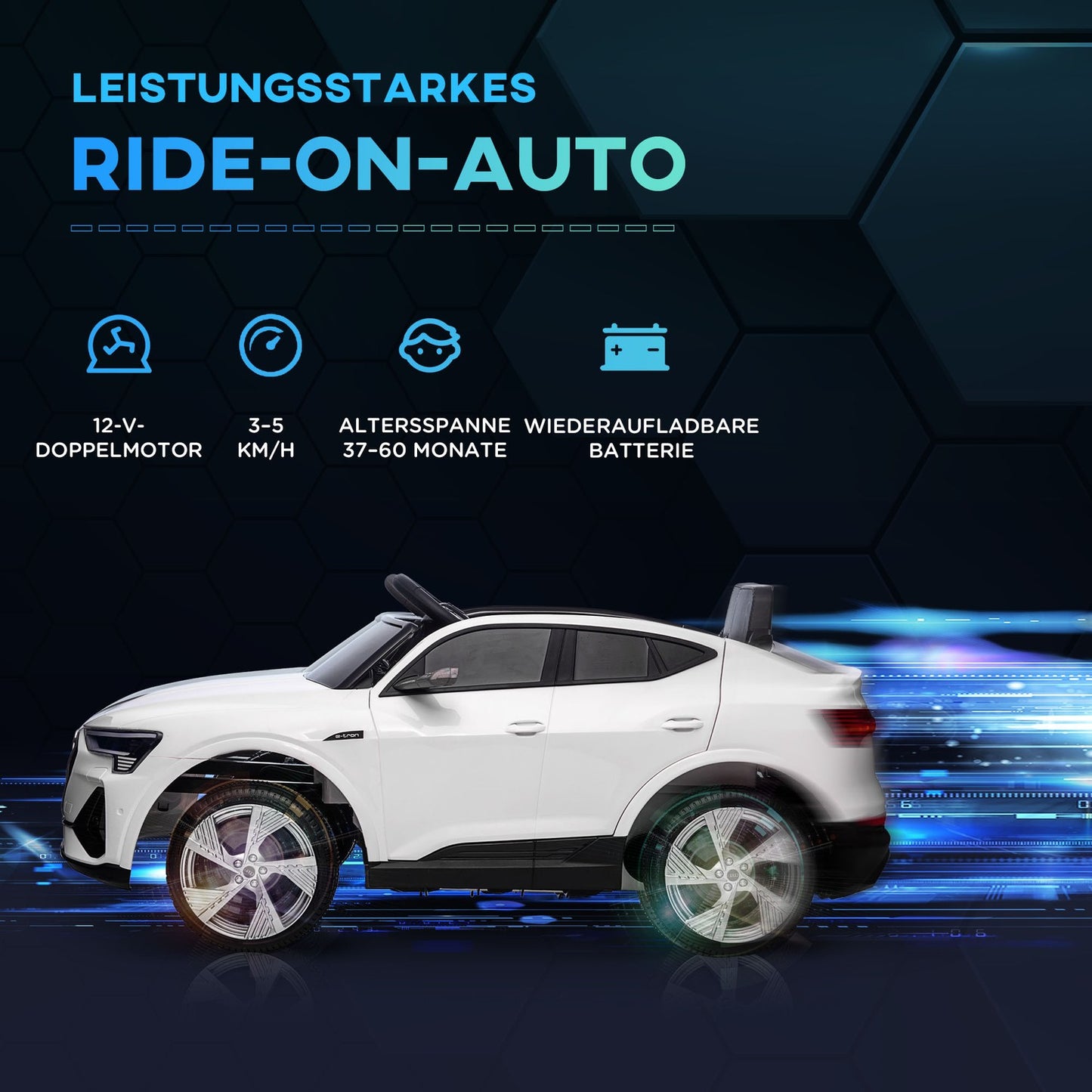 Electric car for children with remote control, 3 speeds and music function