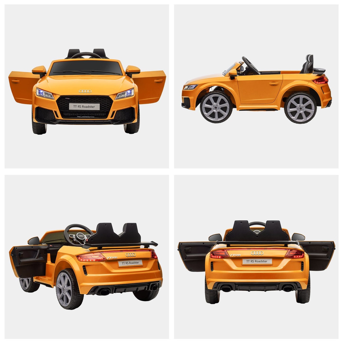 Electric ride-on car for children, remote control, yellow