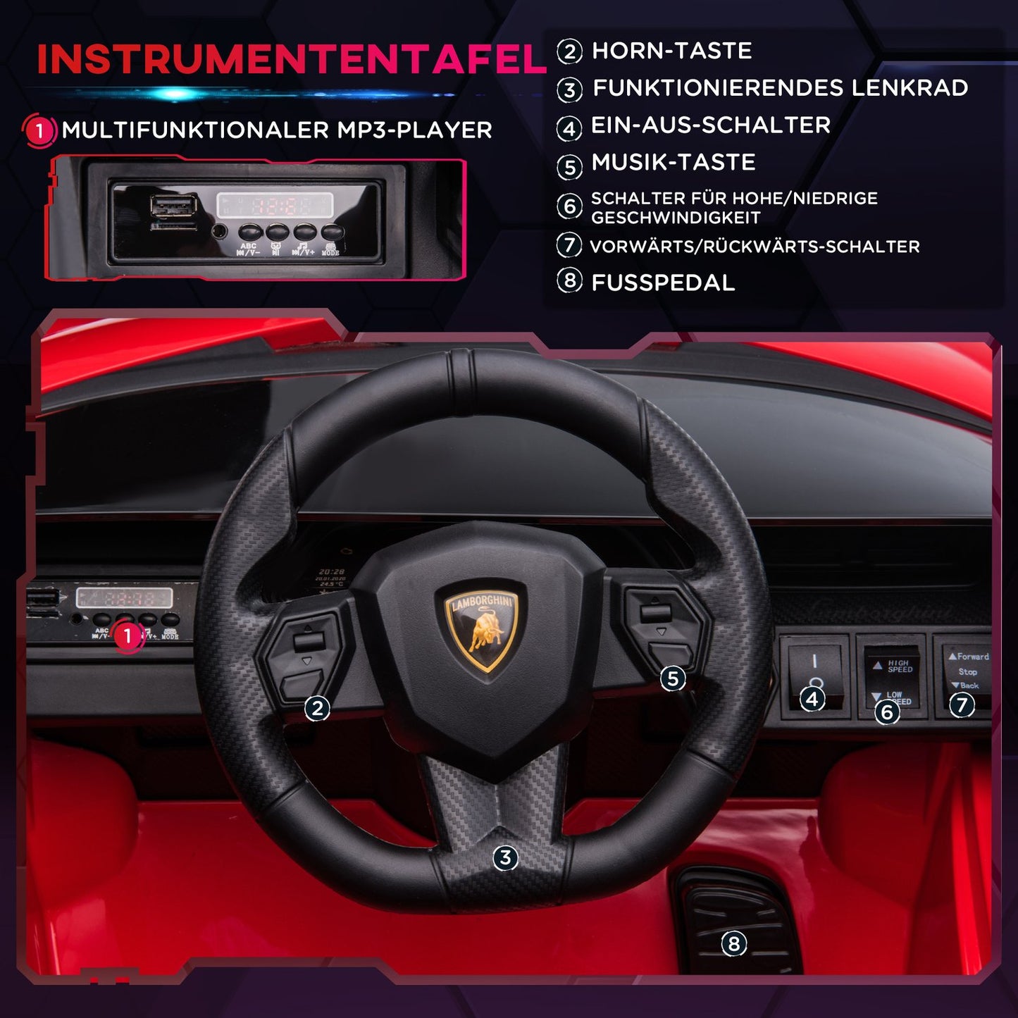Electric SUV for children with remote control, music, lighting