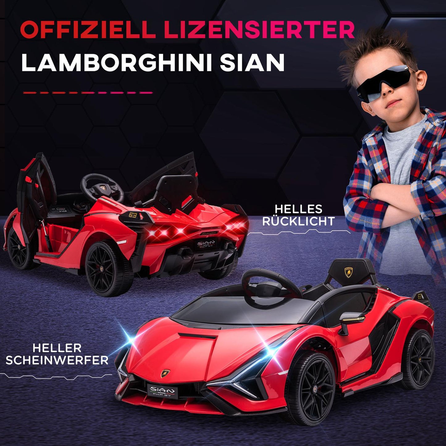 Electric SUV for children with remote control, music, lighting