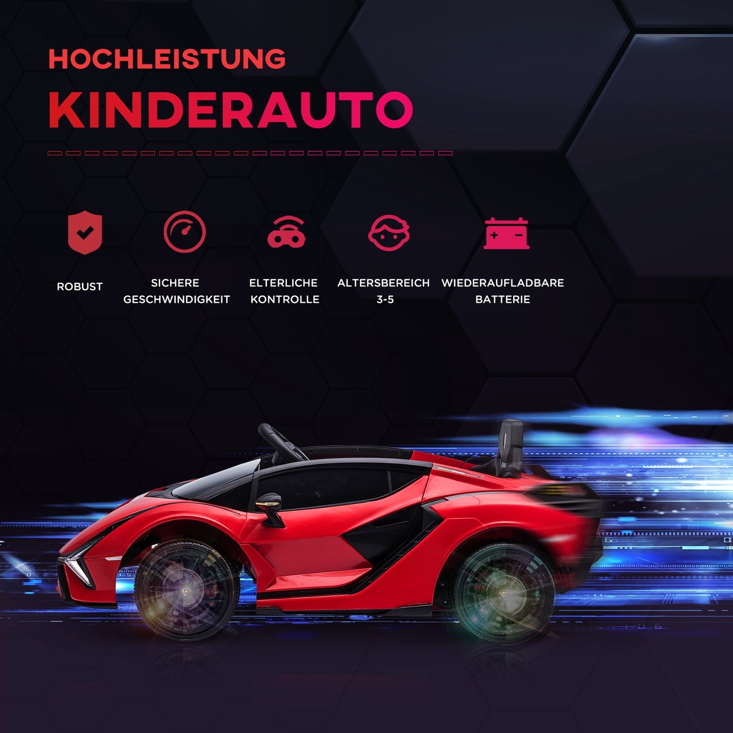 Electric SUV for children with remote control, music, lighting