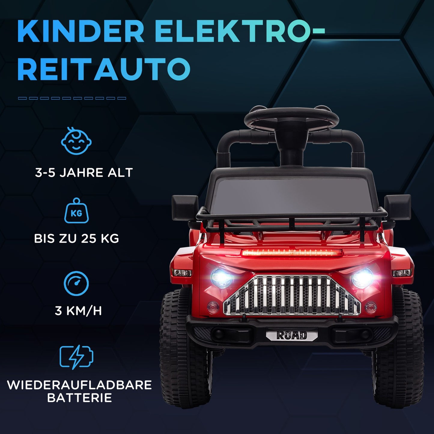 Electric children's car - off-road, music, lights, 3-5 years