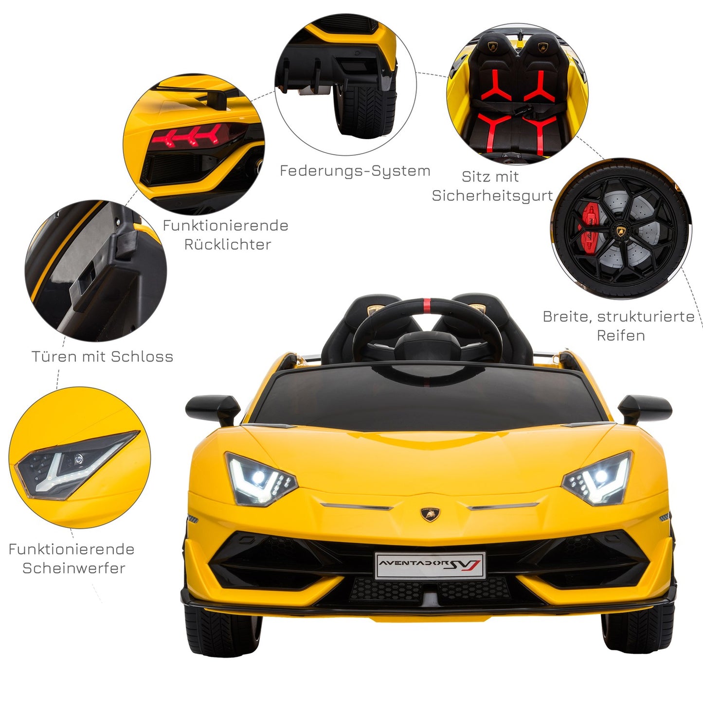 Electric Lamborghini passenger car with remote control, MP3 and lights