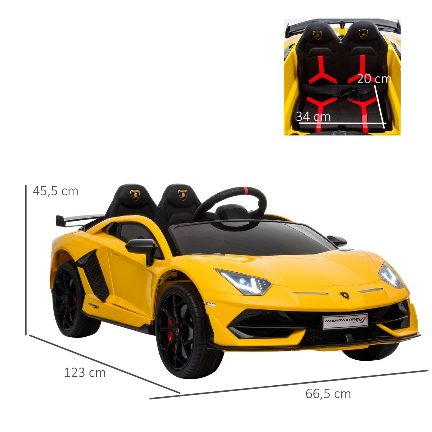 Electric Lamborghini passenger car with remote control, MP3 and lights