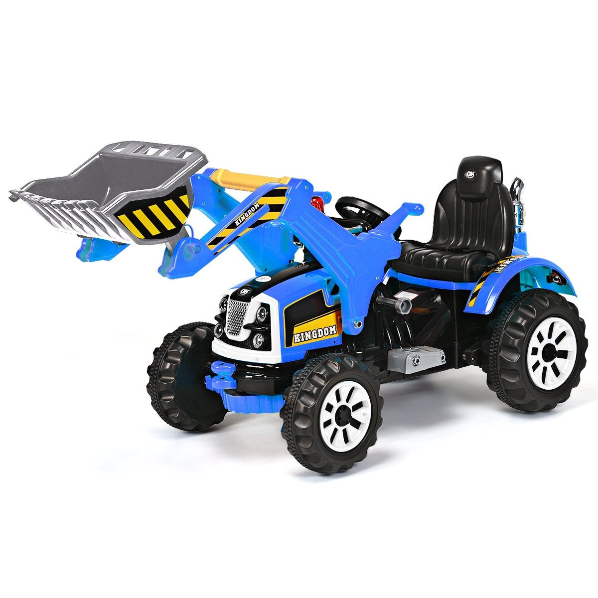 Electric Children's Forklift 12V Battery Operated Children's Excavator with 2 Speeds Children's Car Blue
