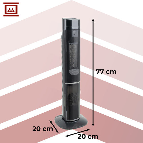 Electric Column Heater, 2000W, Fireplace Effect, Remote